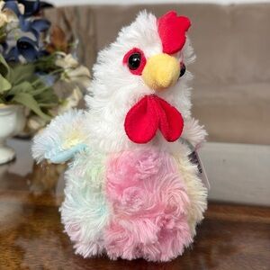Tie Dye Shaggy Rooster Plush 7” Way To Celebrate Farm Animal Toy Chick Easter 🆕